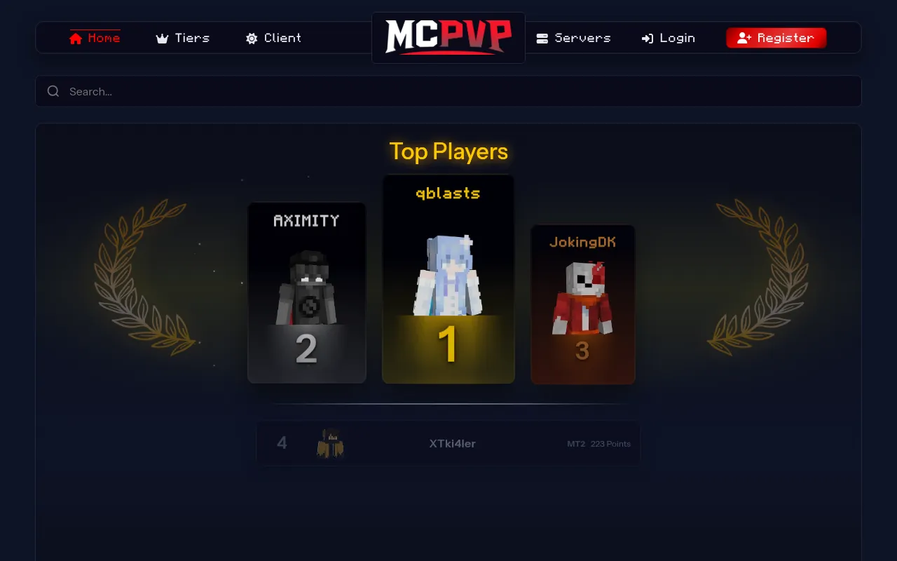 Screenshot of mcpvp.com