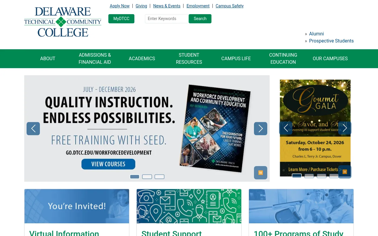 Screenshot of dtcc.edu