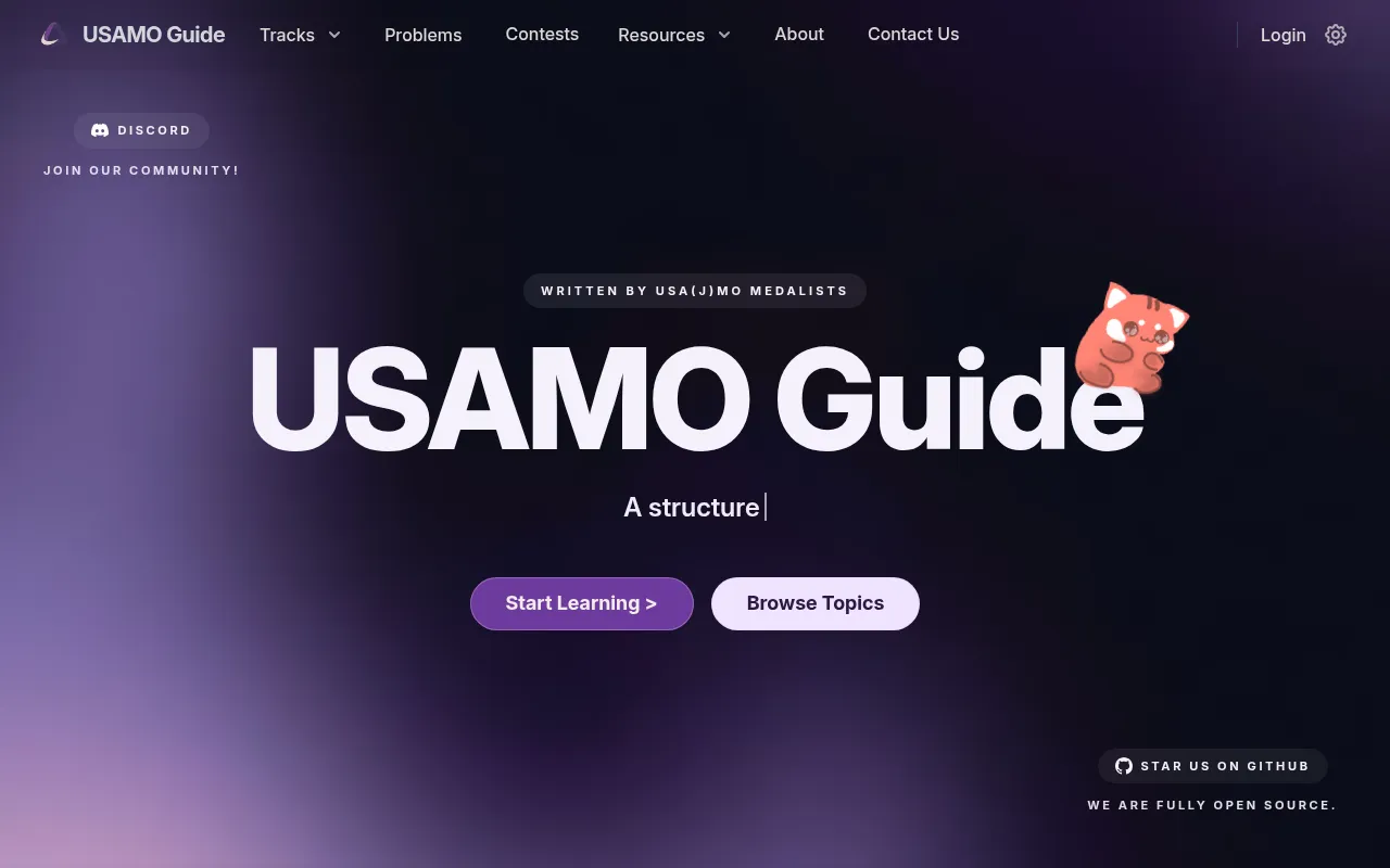 Screenshot of usamoguide.com