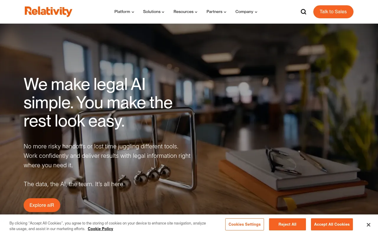 Screenshot of relativity.com