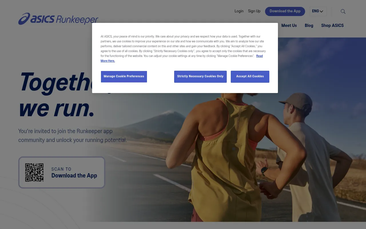Screenshot of runkeeper.com