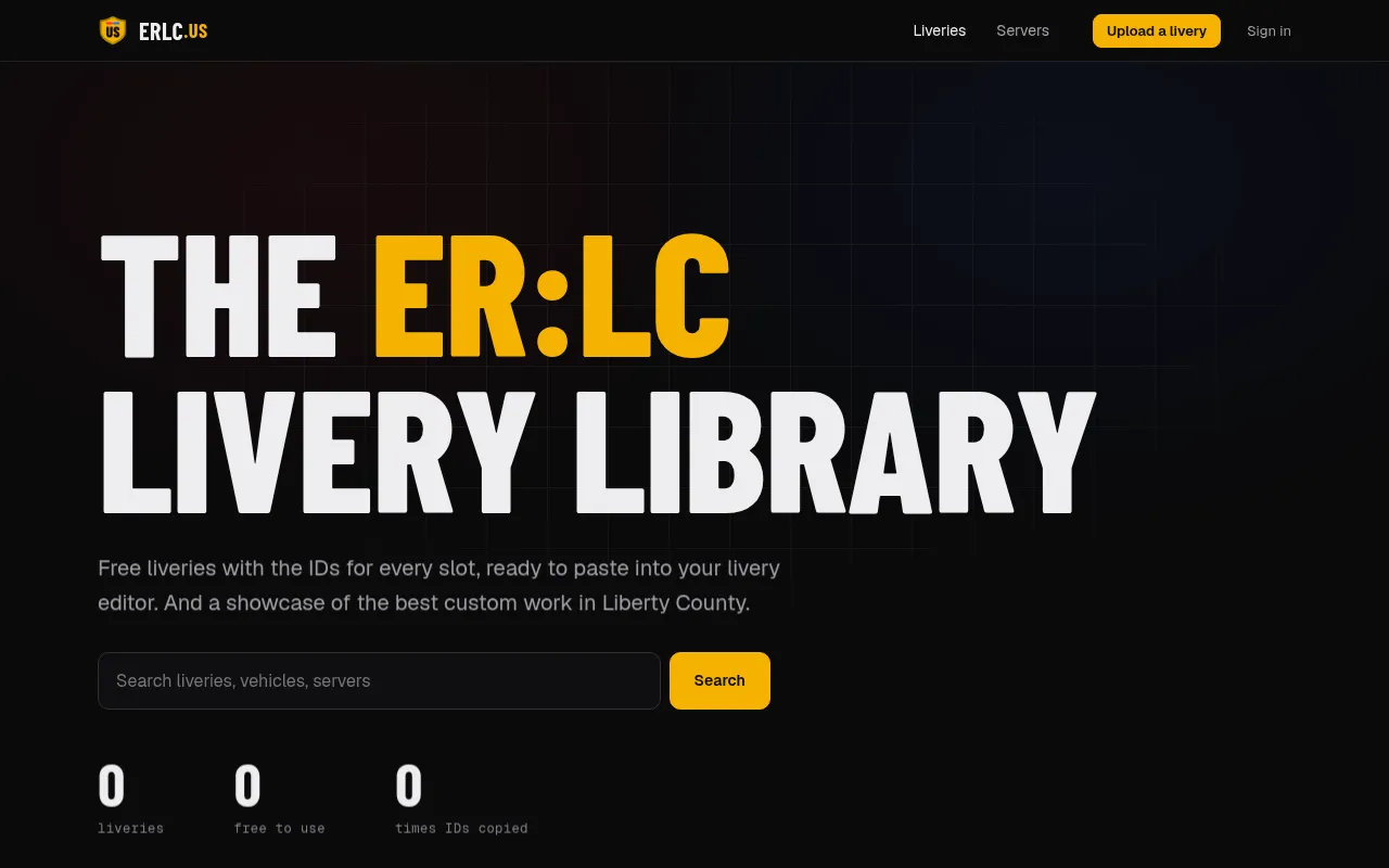 Screenshot of erlc.us