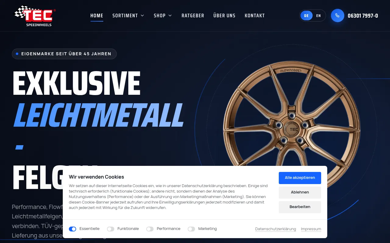 Screenshot of tec-speedwheels.de