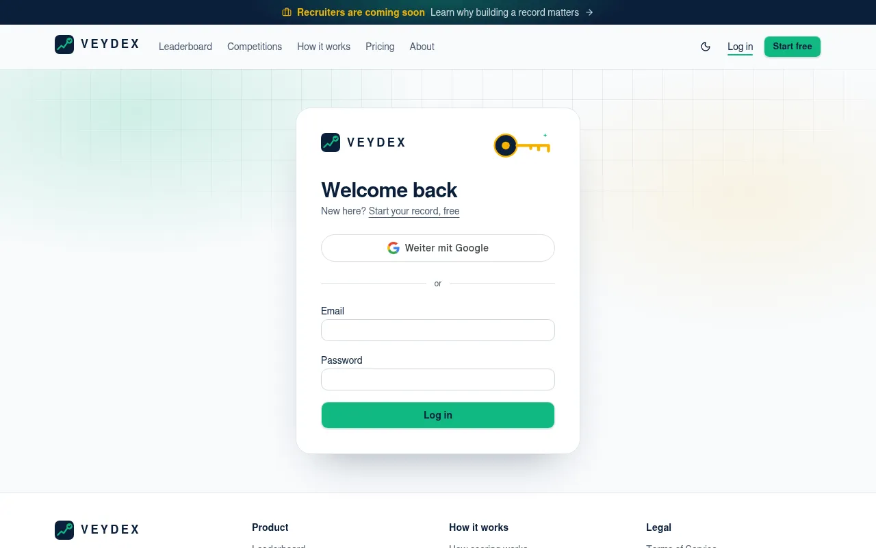 Screenshot of veydex.vercel.app