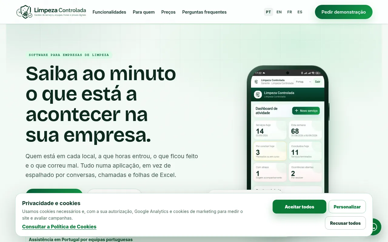 Screenshot of limpezacontrolada.pt
