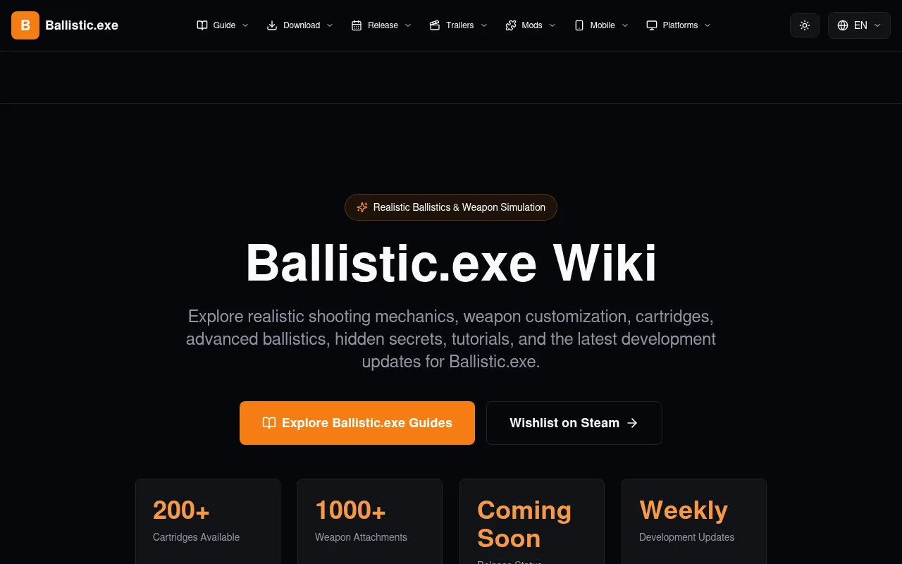 Screenshot of ballisticexe.wiki