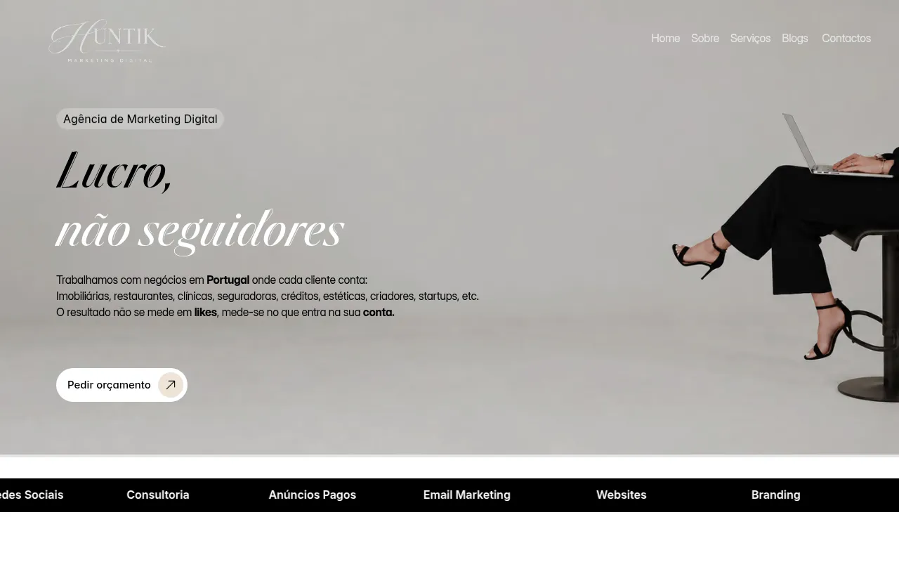 Screenshot of huntikmarketingdigital.com