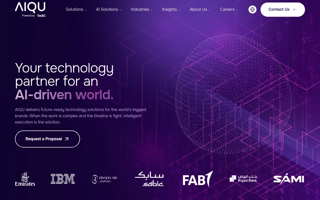 Screenshot of aiqusolutions.com
