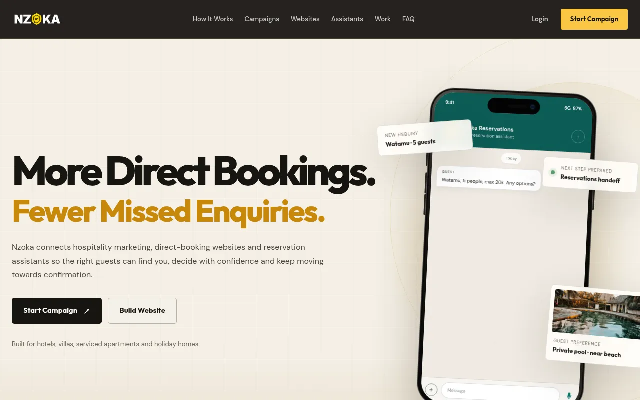 Screenshot of nzoka.com
