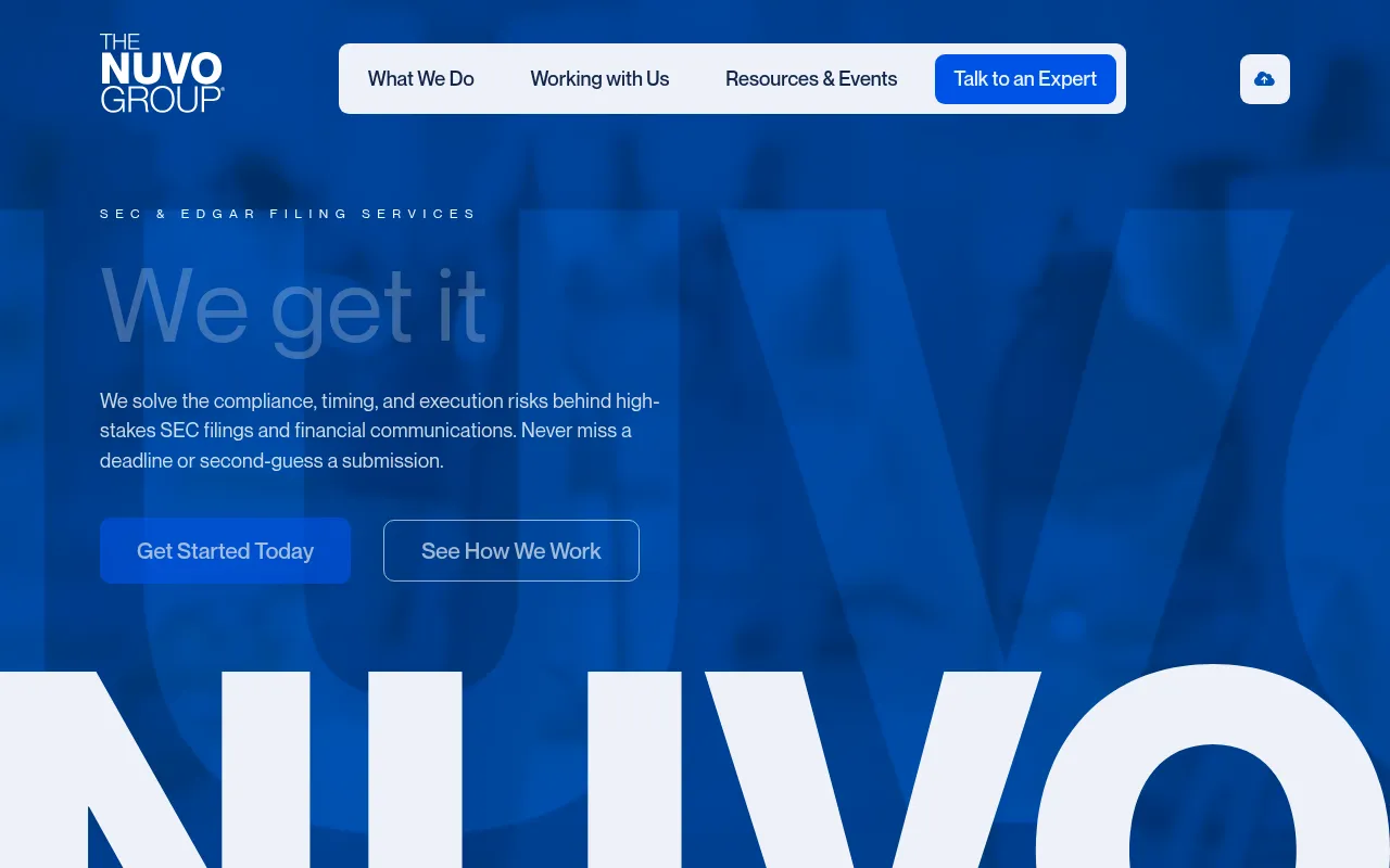 Screenshot of thenuvogroup.com
