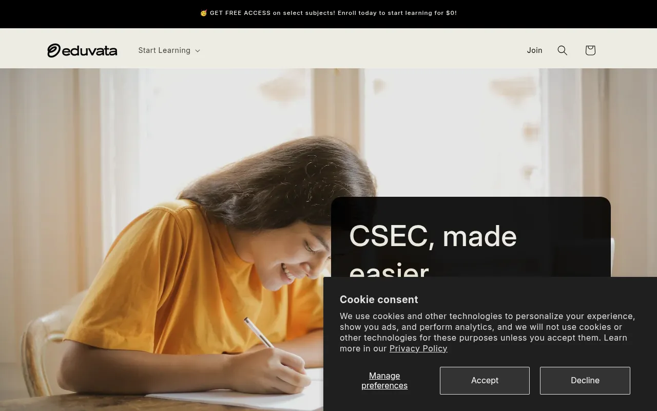 Screenshot of eduvata.com