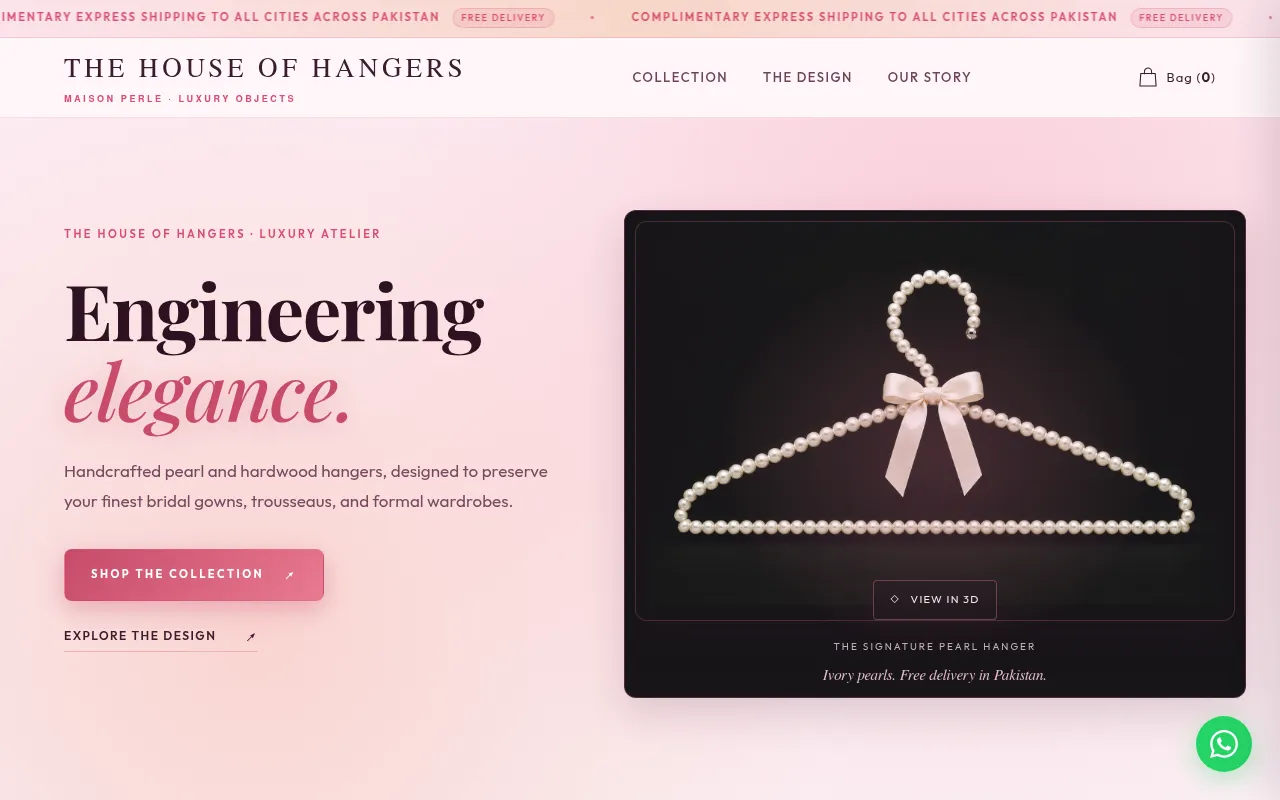 Screenshot of thehouseofhangers.vercel.app