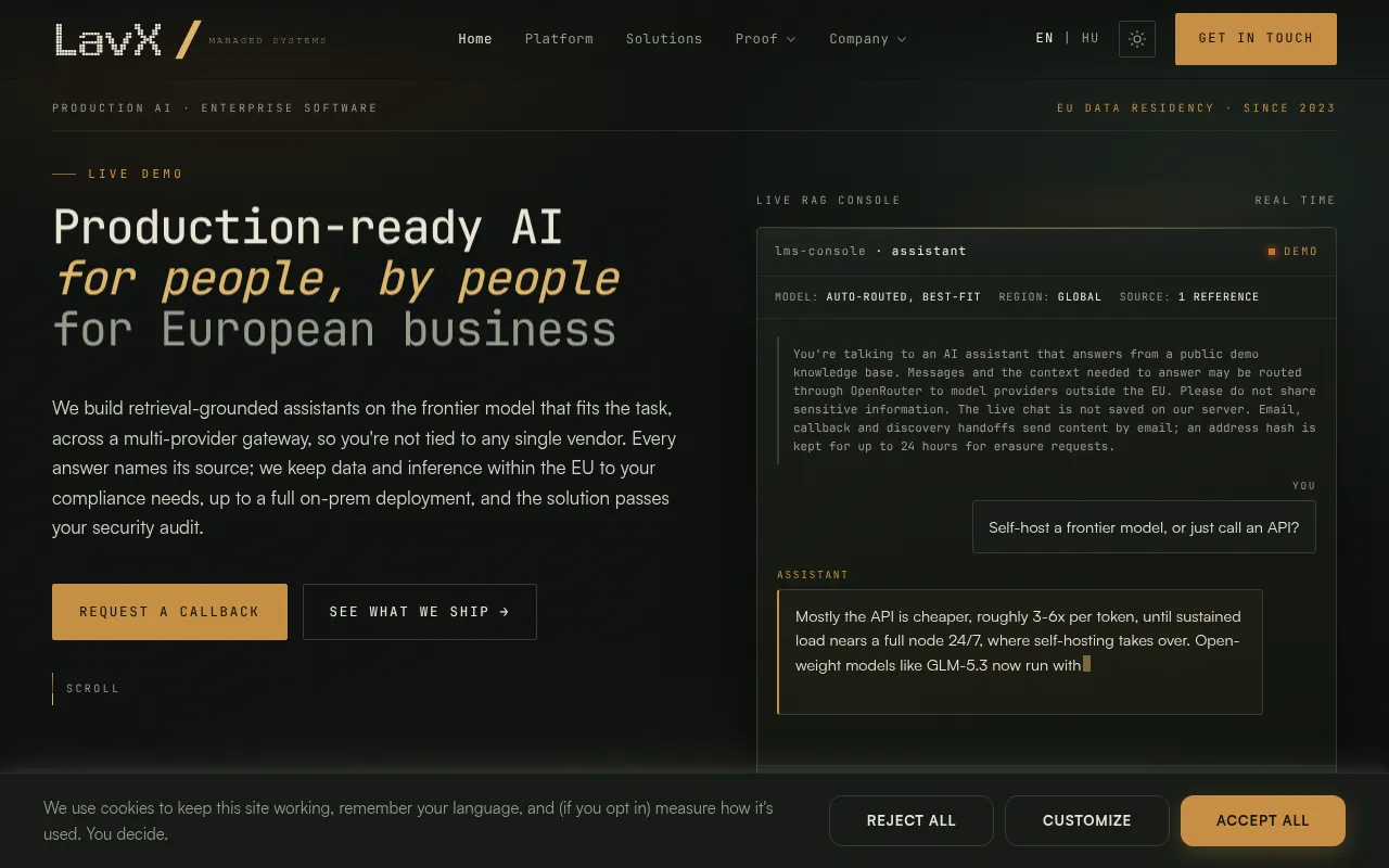 Screenshot of lavx.hu