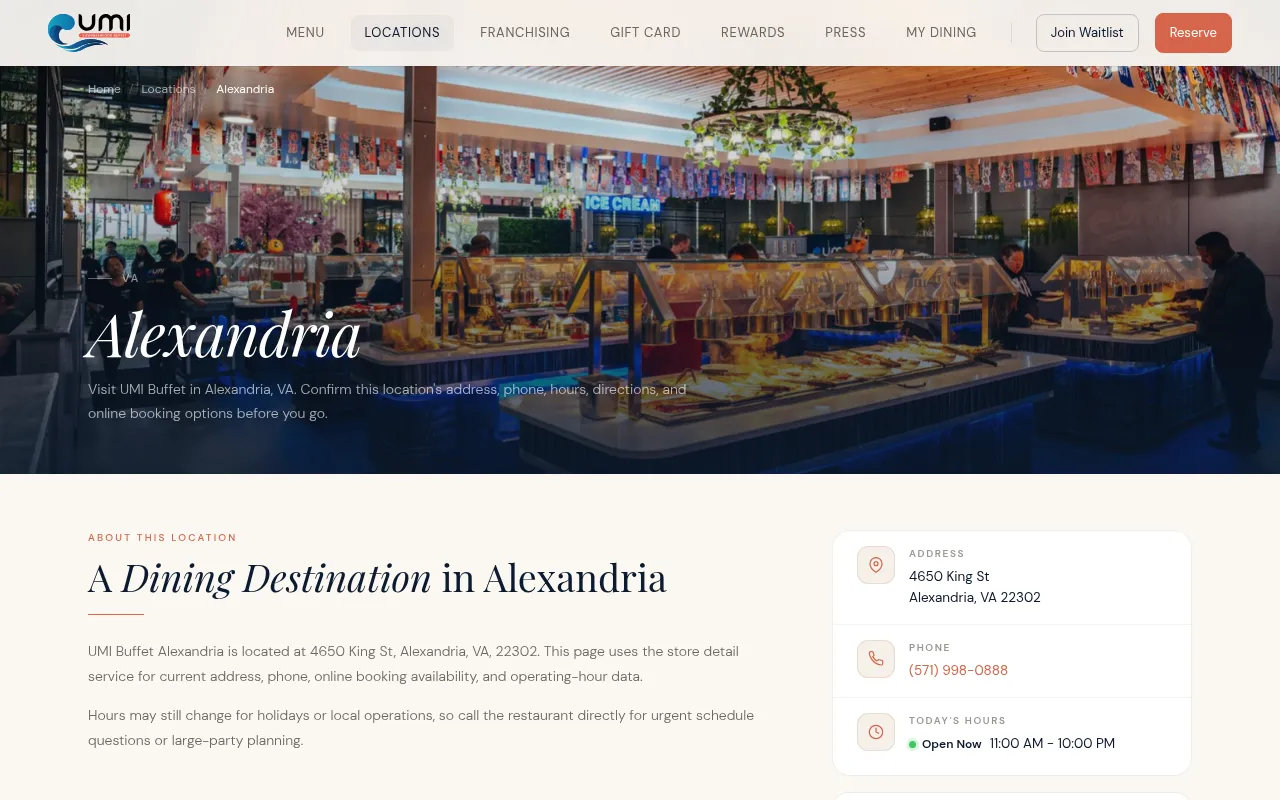Screenshot of umibuffet.com