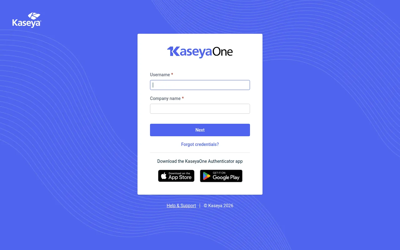 Screenshot of one.kaseya.com
