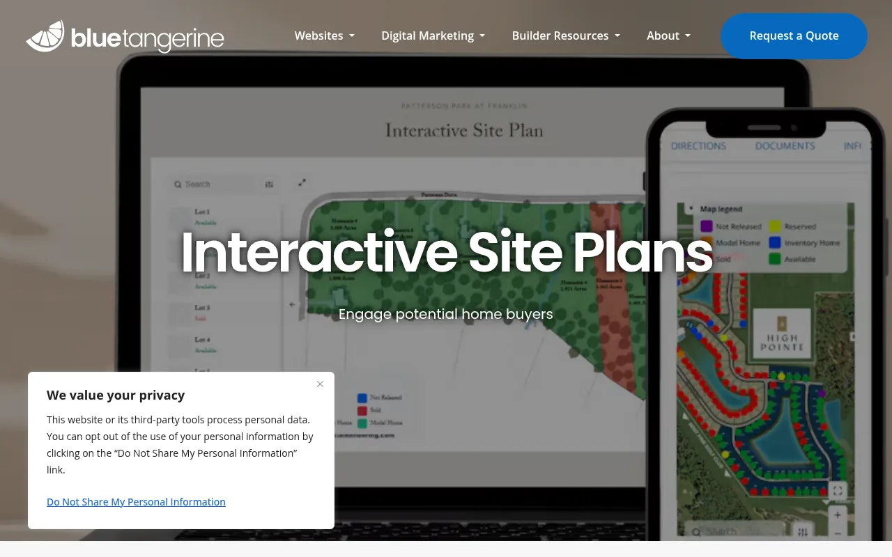 Screenshot of bluetangerine.com
