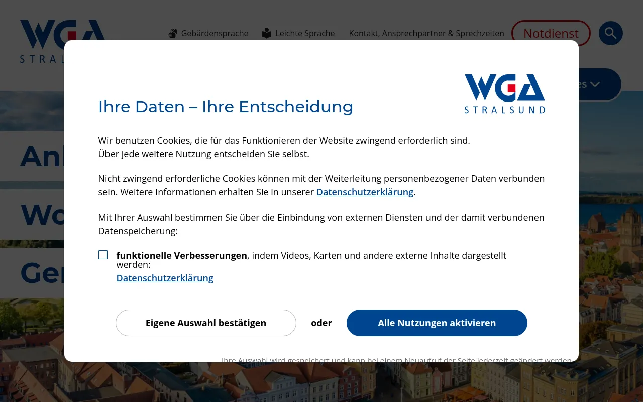 Screenshot of wga-stralsund.de