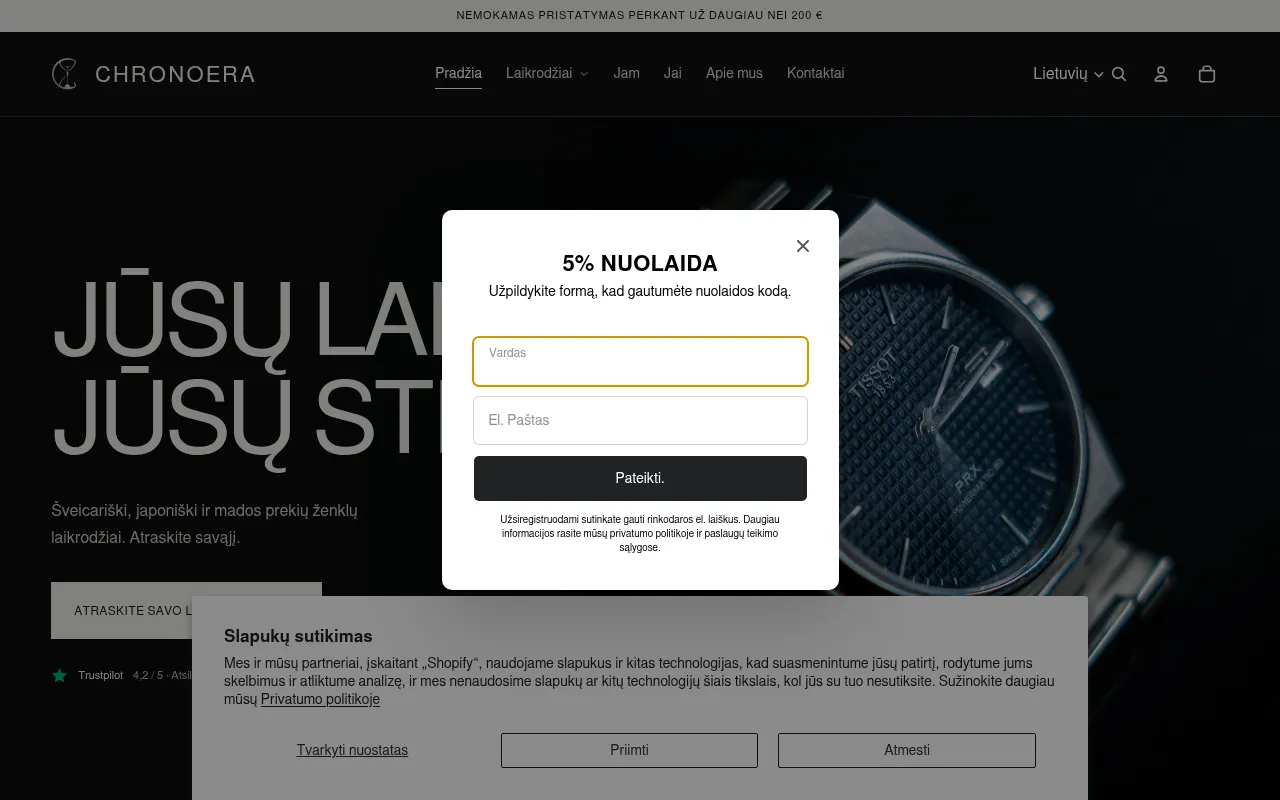 Screenshot of chronoera.lt