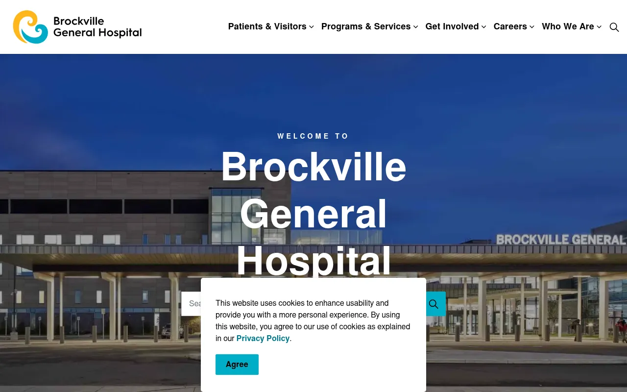 Screenshot of brockvillegeneralhospital.ca