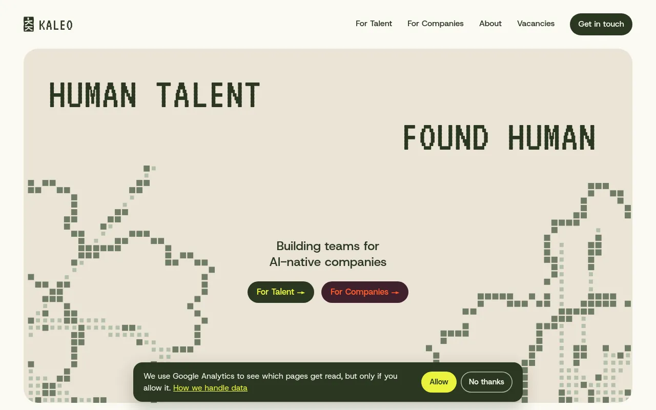 Screenshot of withkaleo.io