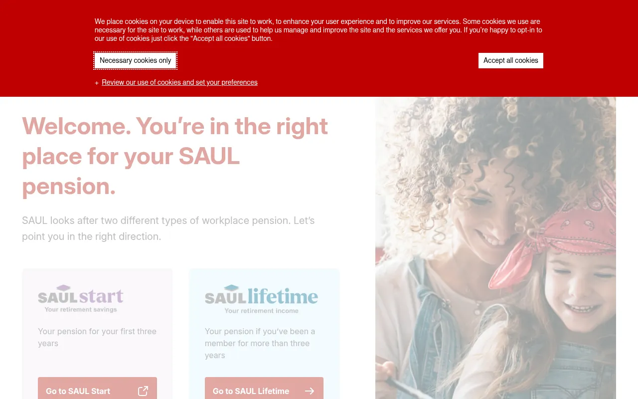 Screenshot of saul.org.uk