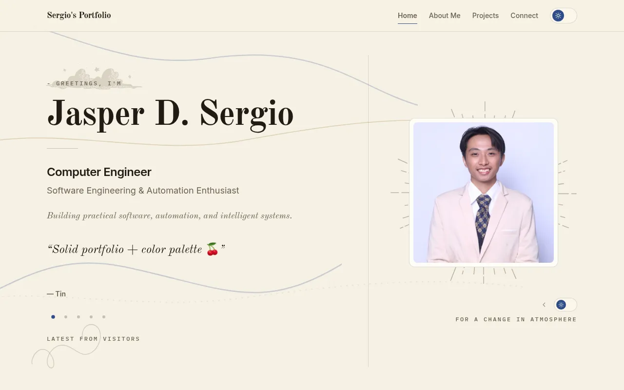 Screenshot of jasper-sergio-portfolio.vercel.app