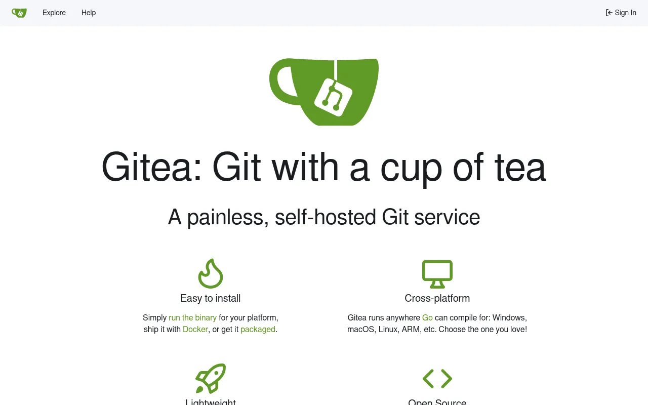 Screenshot of gitea.drazombia.xyz