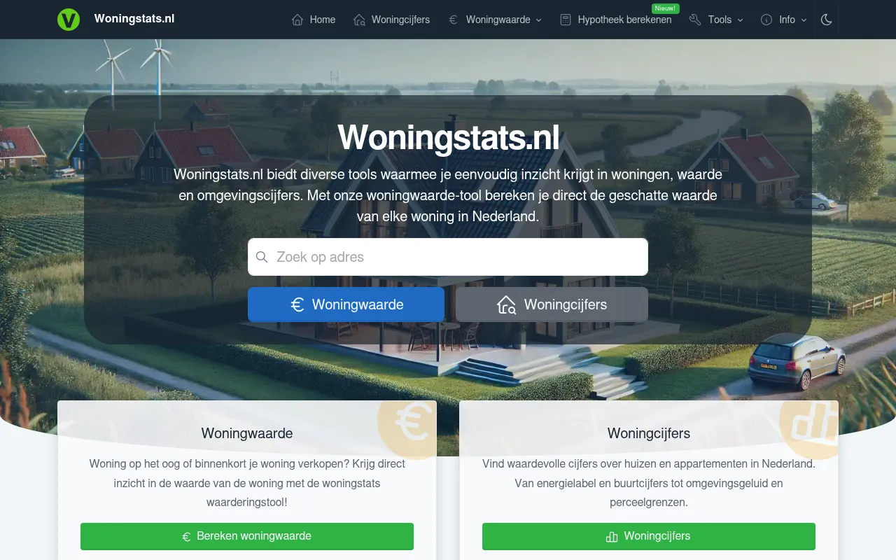 Screenshot of woningstats.nl