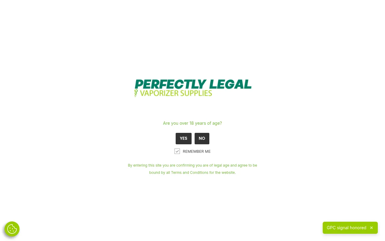 Screenshot of perfectlylegal.co.uk
