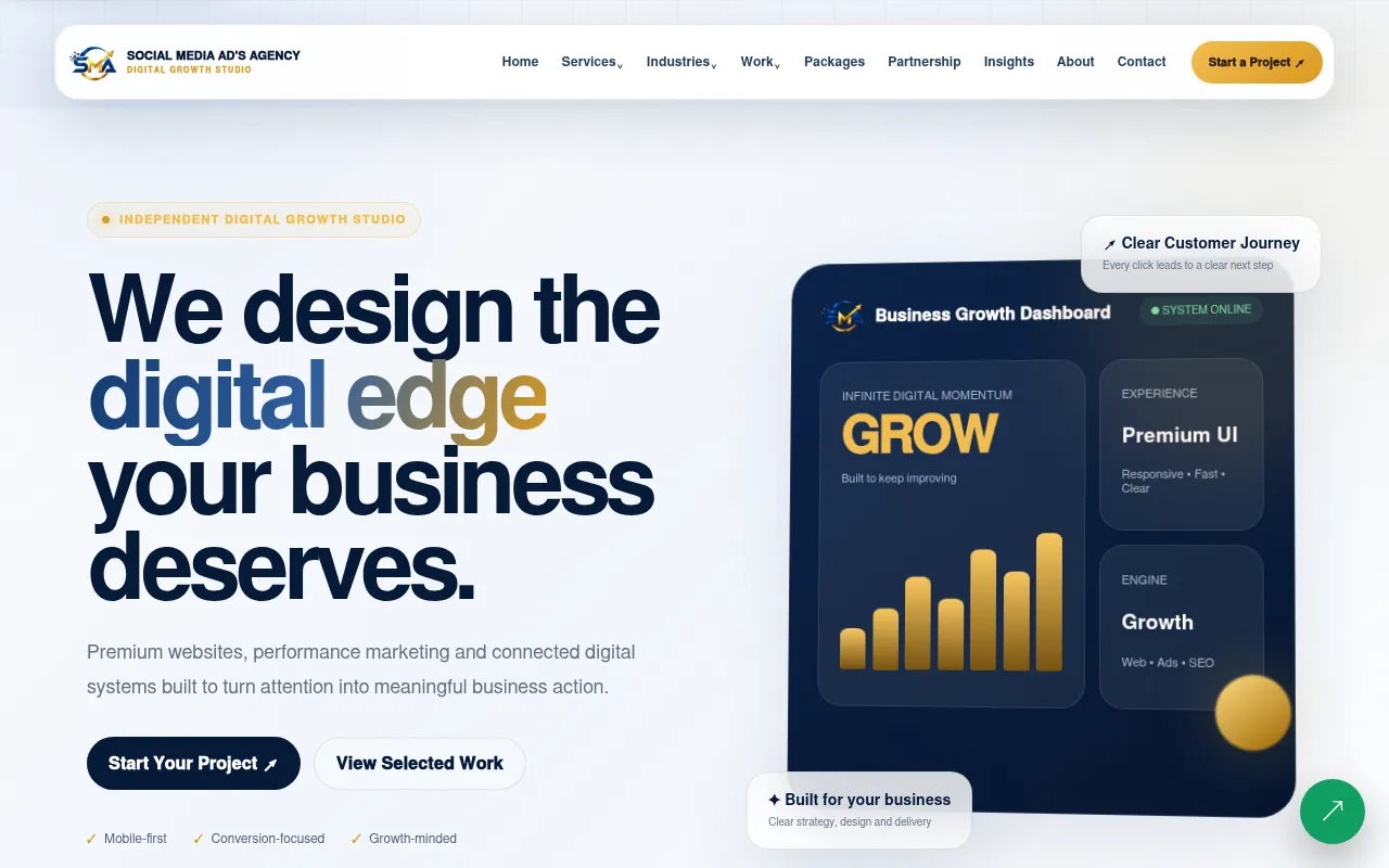 Screenshot of socialmediaadsagency.com.au