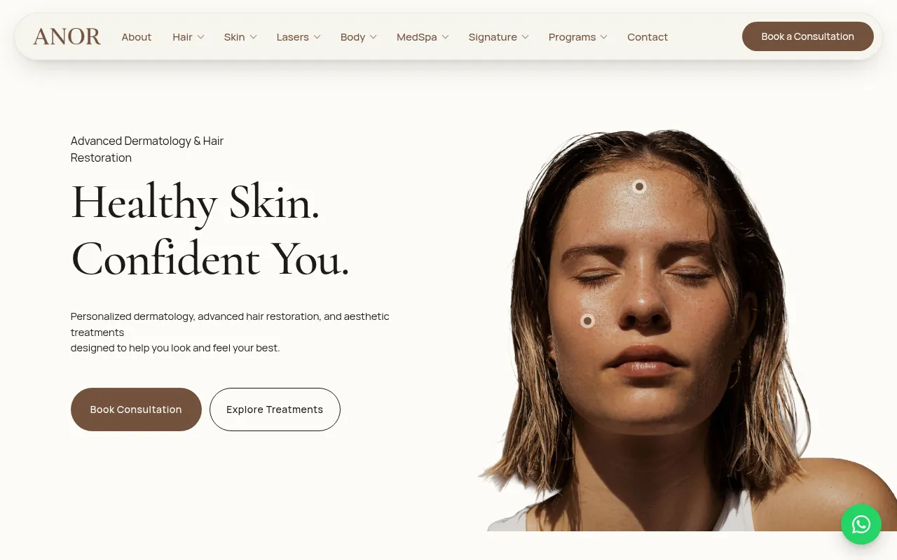 Screenshot of anoraesthetics.com
