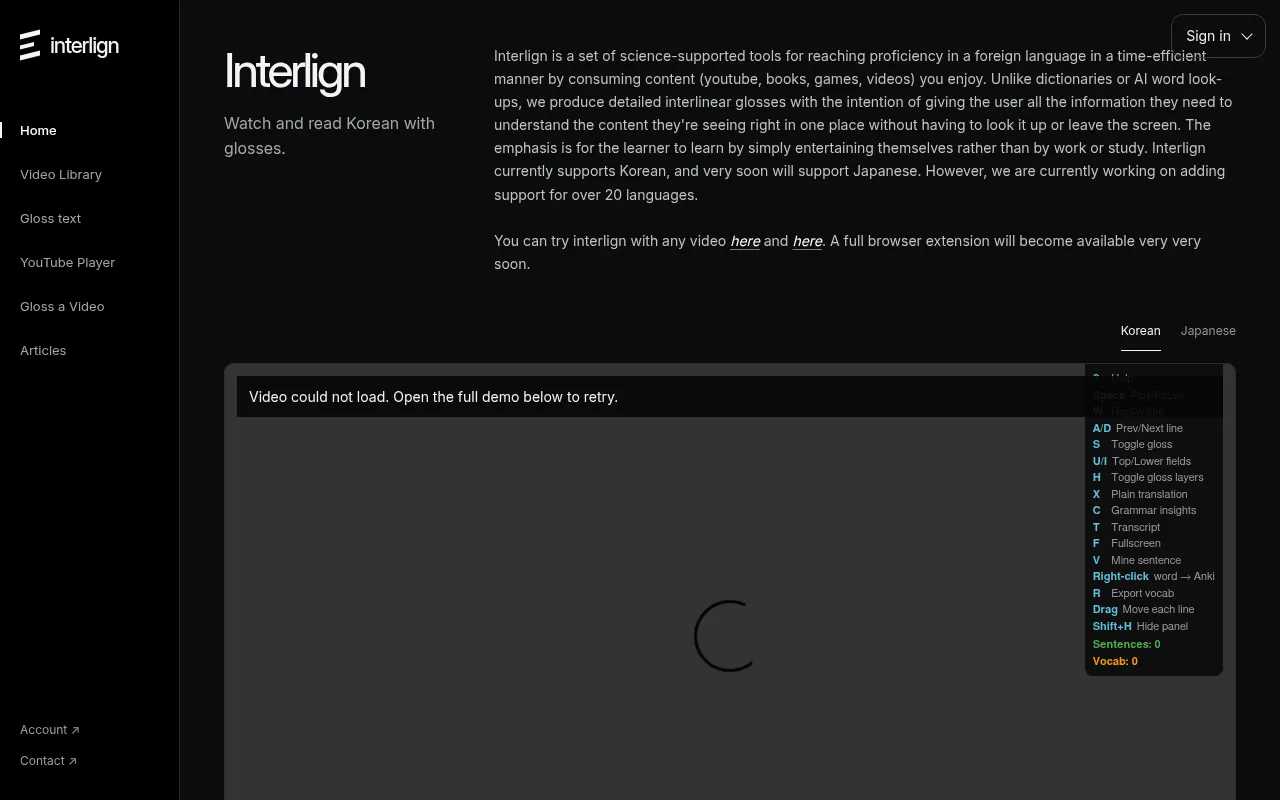 Screenshot of interlign.app
