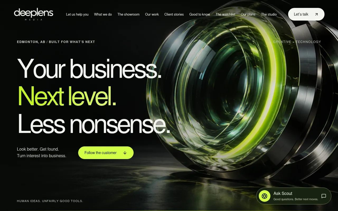 Screenshot of deeplensmedia.ca
