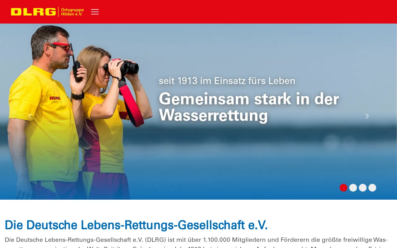 Screenshot of hilden.dlrg.de