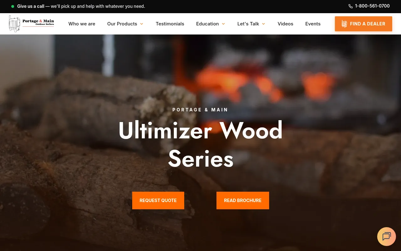 Screenshot of portageandmainboilers.com