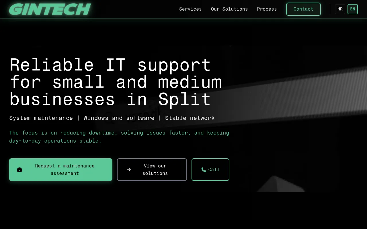 Screenshot of gintech.hr