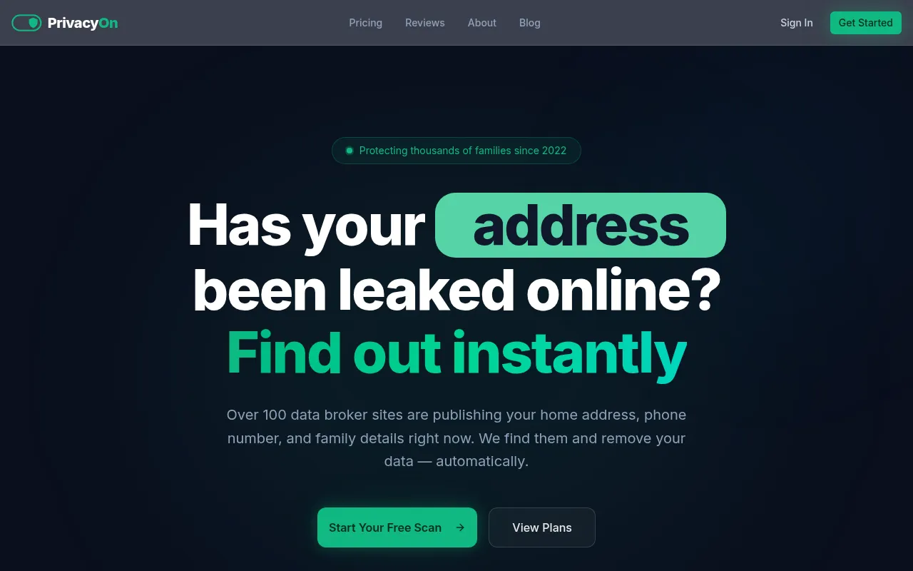Screenshot of privacyon.com