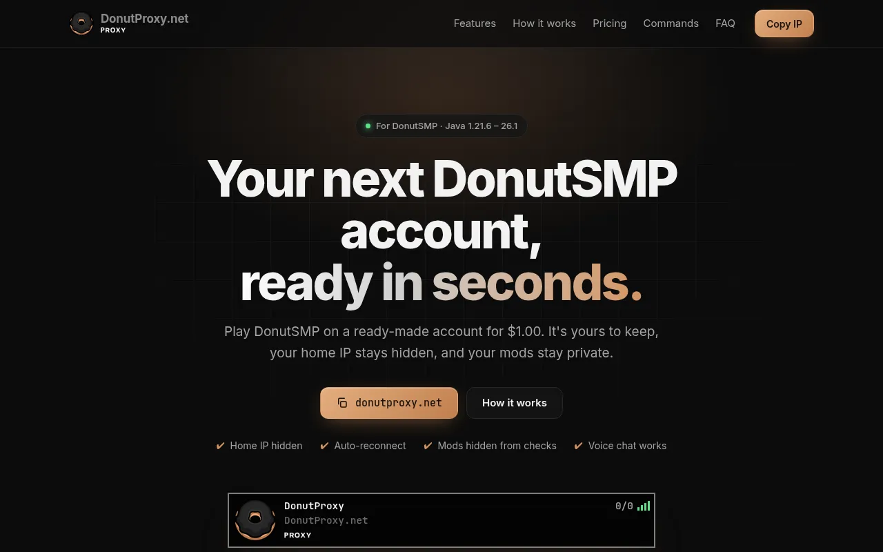Screenshot of donutproxy.net
