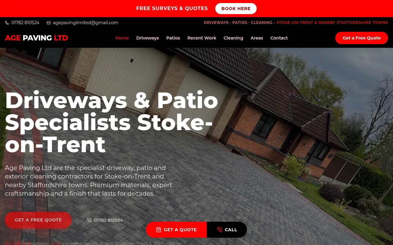 Screenshot of agepavingltd.co.uk
