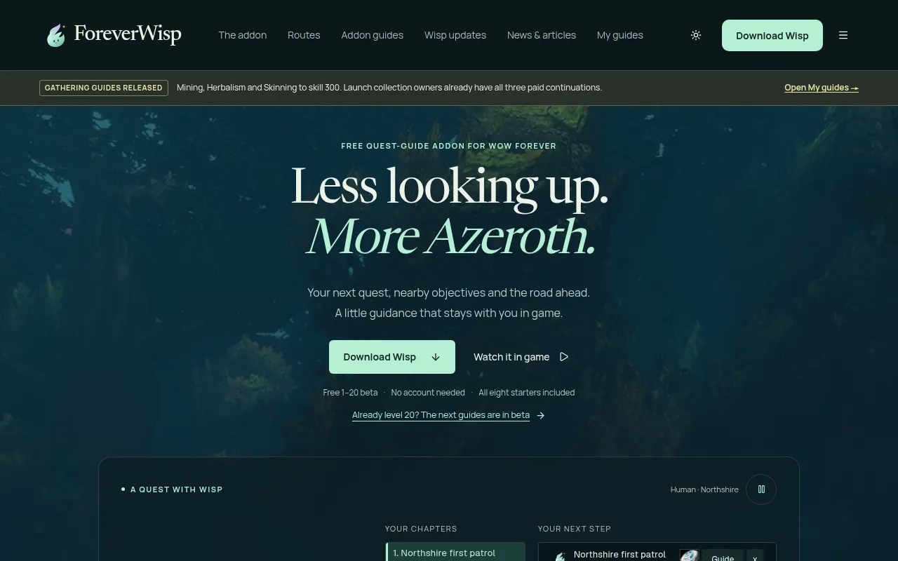 Screenshot of foreverwisp.com