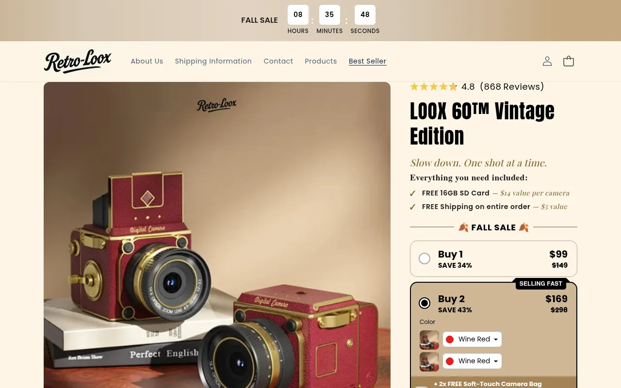 Screenshot of retro-loox.com