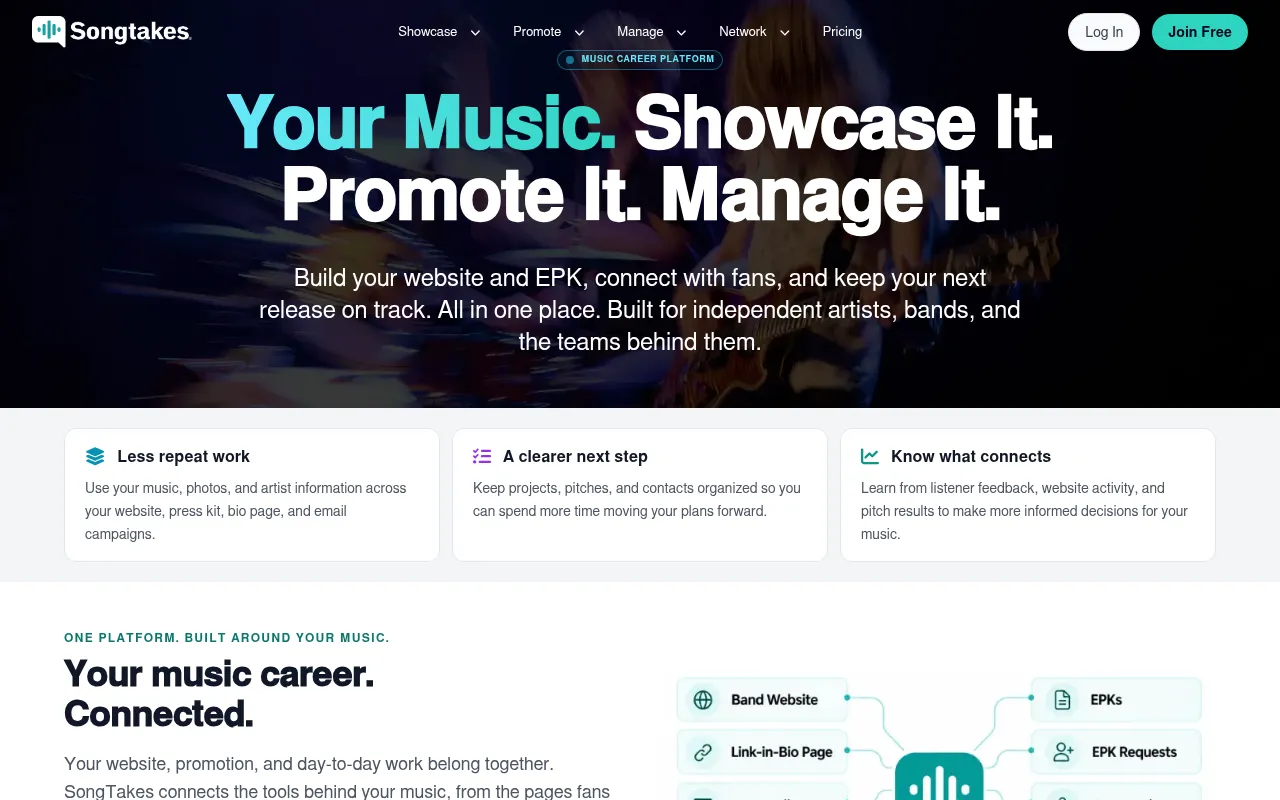 Screenshot of songtakes.com