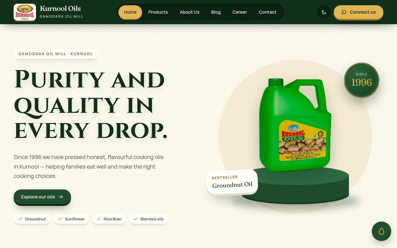 Screenshot of staging.kurnooloils.com