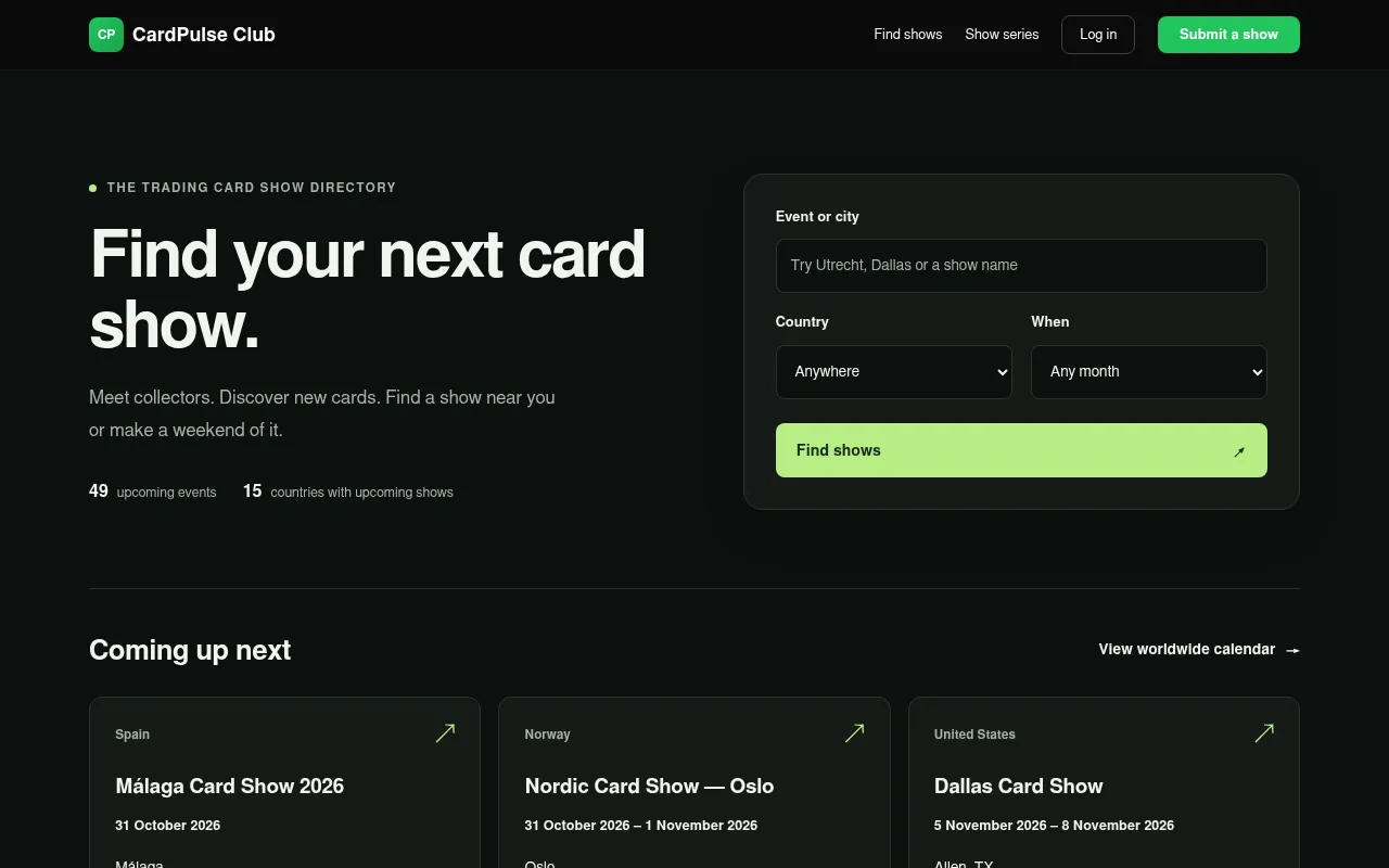 Screenshot of cardpulse.club