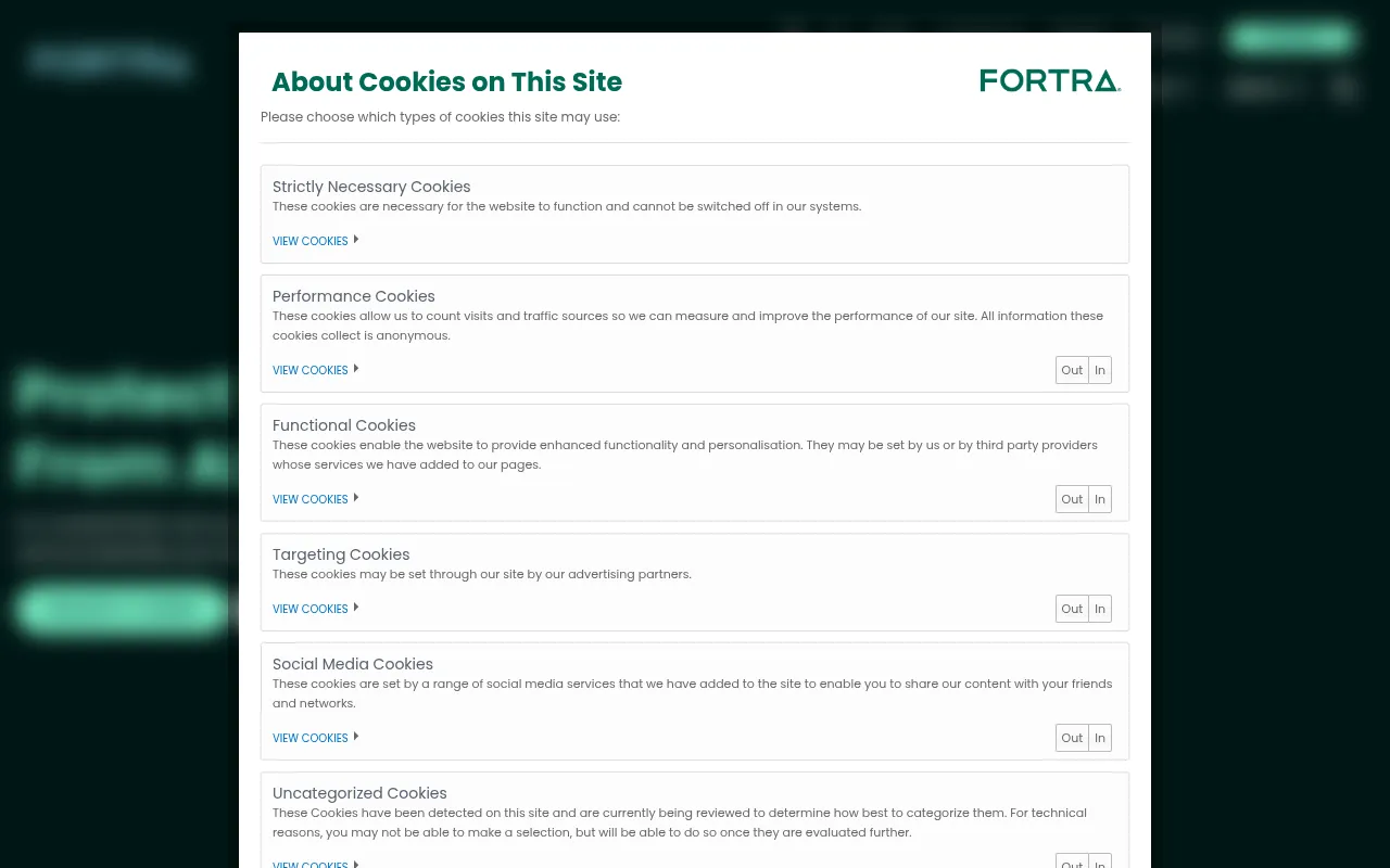 Screenshot of fortra.com