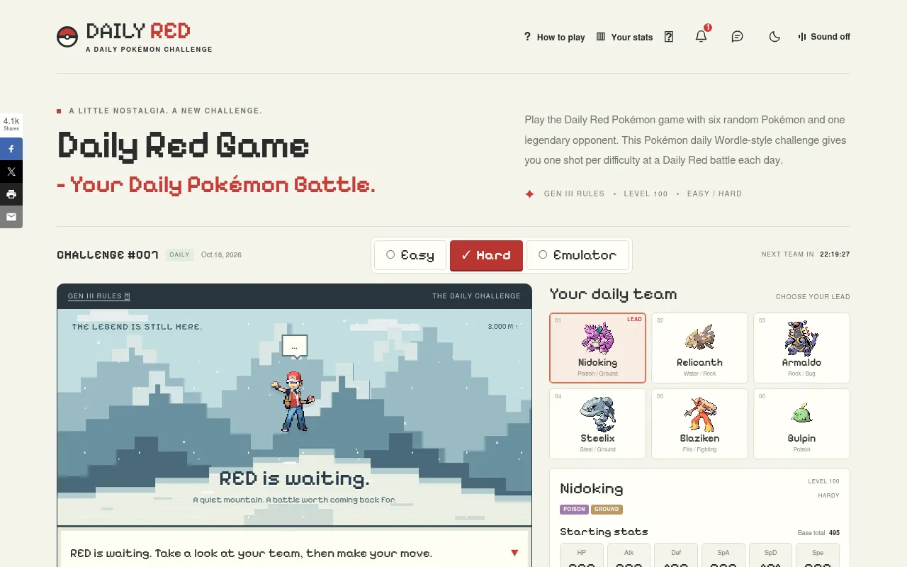 Screenshot of dailyredgame.org