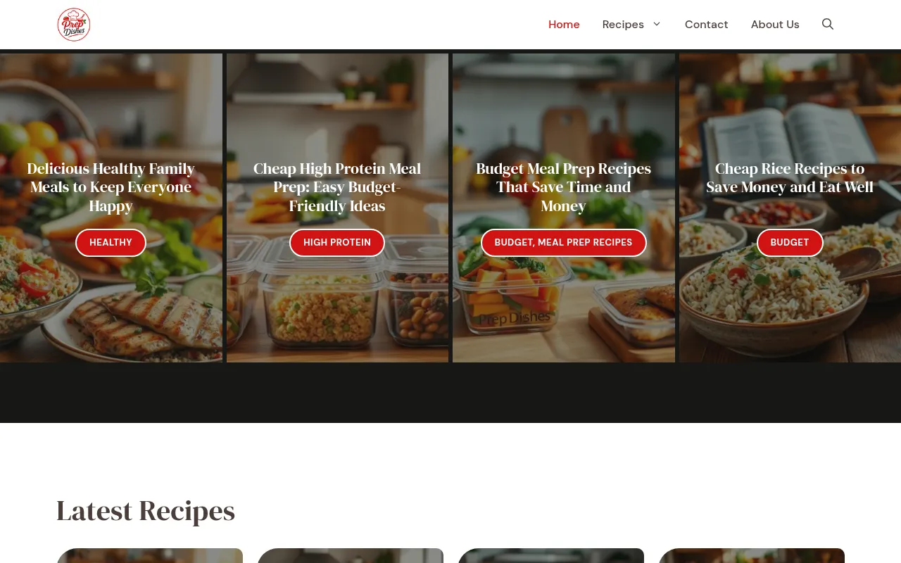Screenshot of prepdishes.com