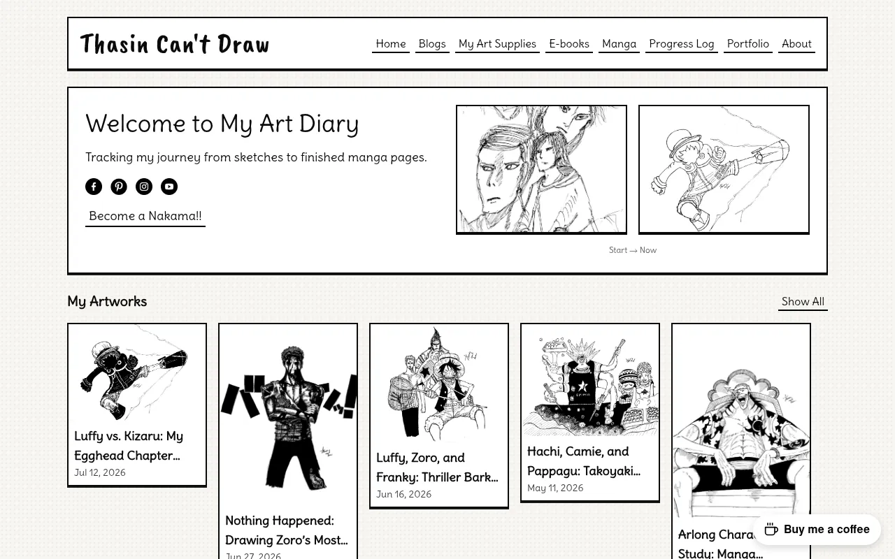 Screenshot of thasincantdraw.com