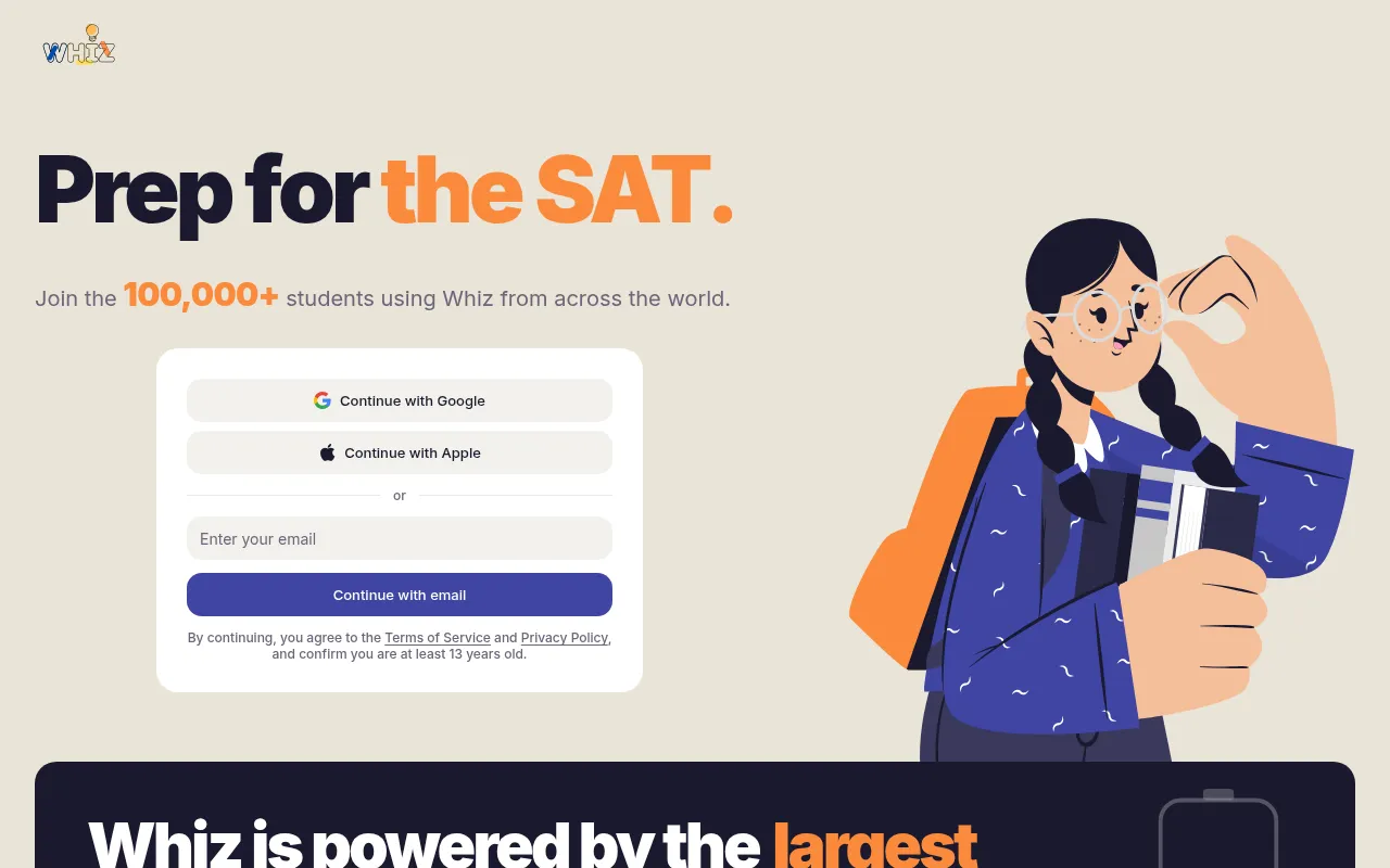 Screenshot of whiz.study