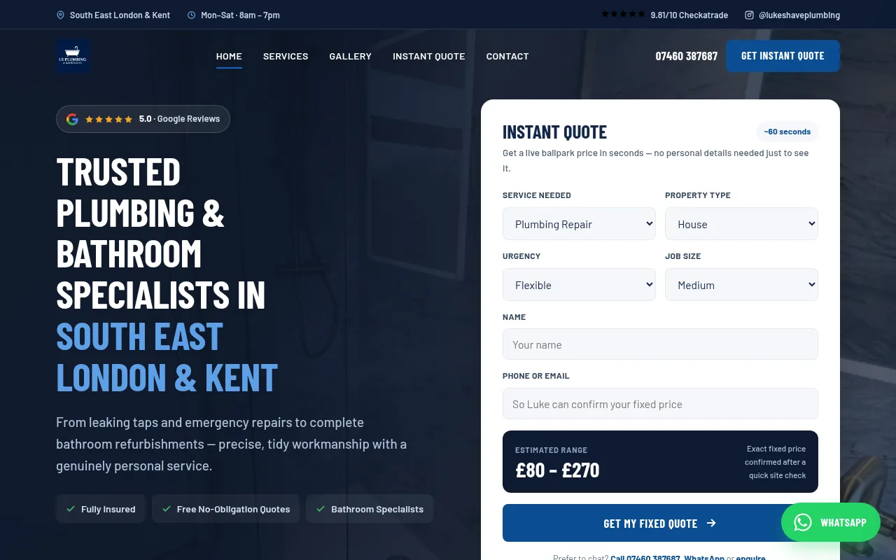 Screenshot of lukeshaveplumbing.com